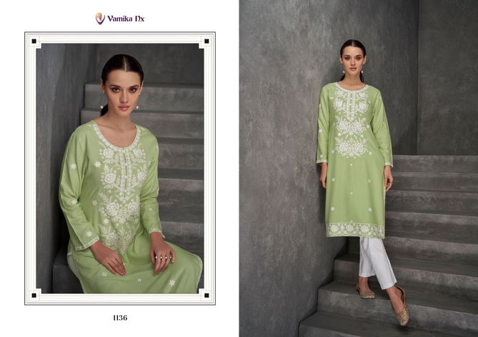 Rooh Vol 7 Vamika NX Fancy Rayon Lakhnawi Designer Kurti With Bottom Wholesale Online
